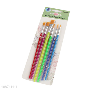 Top selling 6pcs durable art supplies painting drawing <em>brush</em> wholesale