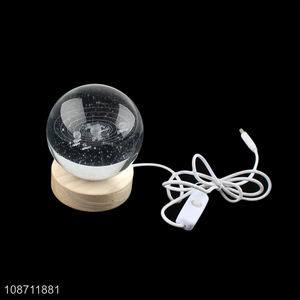 Wholesale 3D solar system crystall ball led night <em>lamp</em> for home decor