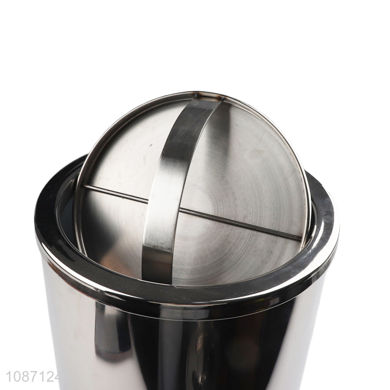 New arrival stainless steel swing lid trash bin waste bin for sale