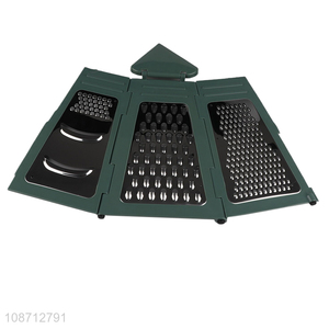 Yiwu market folding stainless steel 3sides vegetable grater for kitchen gadget