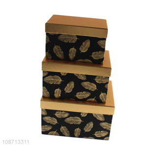 New design luxury feather pattern preserved rose box flower gift box