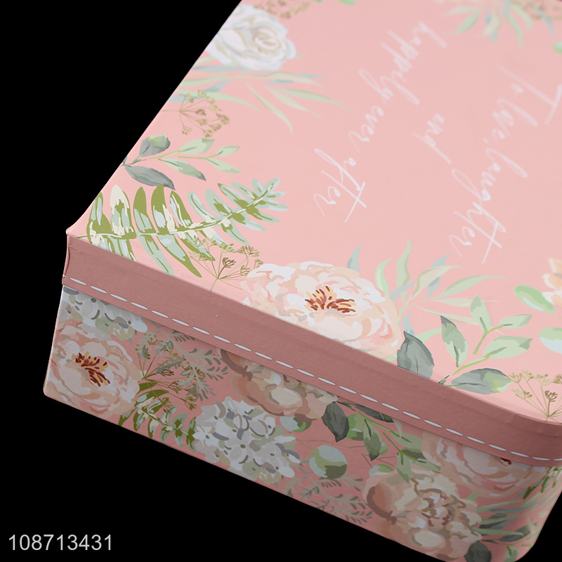 Good price delicate floral print cardboard flower arrangement box suitcases