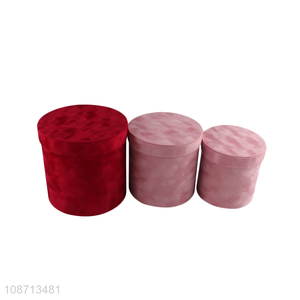 Hot selling round velvet flower arrangement box gift box for <em>wrapping</em>