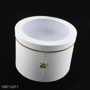 Hot selling round 2-tier flower arrangement box gift box with window