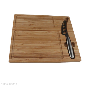 New product bamboo cutting board and stainless steel cheese knife set