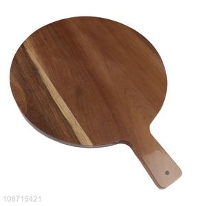 Good quality natural bamboo cutting board pizza serving board with handle