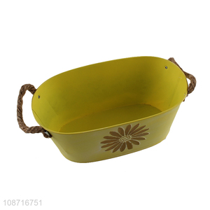 Most popular galvanized metal flower pot plants pot with handle