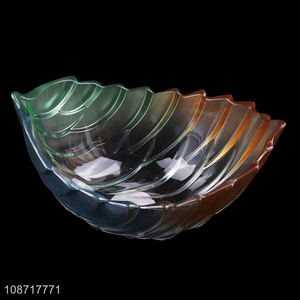 New product colored clear leaf shaped plastic fruit serving <em>plate</em> snacks <em>plate</em>