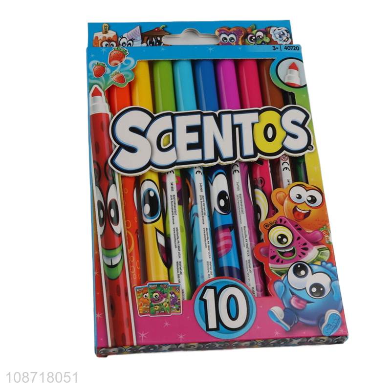 Good quality 10pcs non-toxicn scented water color pens set for kids drawing  - Sellersunion Online