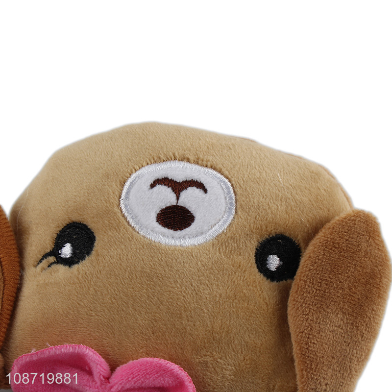 Wholesale cute cartoon dog plush coin purse key chain for kids girls
