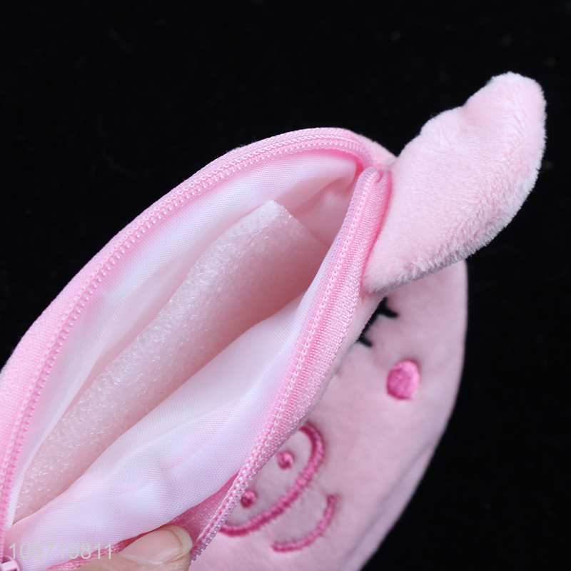 Hot selling kawaii cartoon pig plush coin purse zipper coin pouch