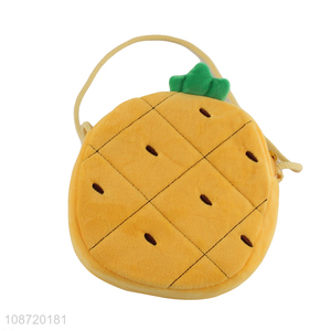 High quality kawaii pineapple crossbody messenger bag plush shoulder bag