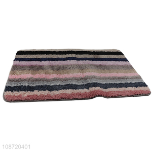 Hot selling non-slip water absorbent striped bath mat bathroom carpet