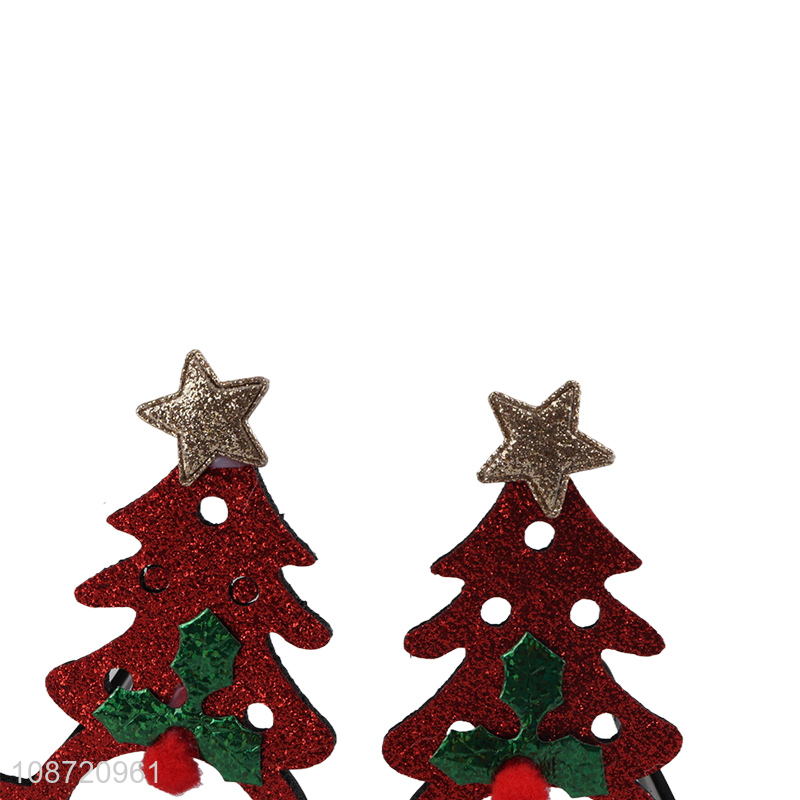 Wholesale glitter Christmas tree glasses frame for holiday party decoration
