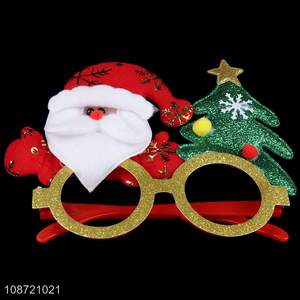 Wholesale glitter Christmas glasses holiday glasses frame for kids adults