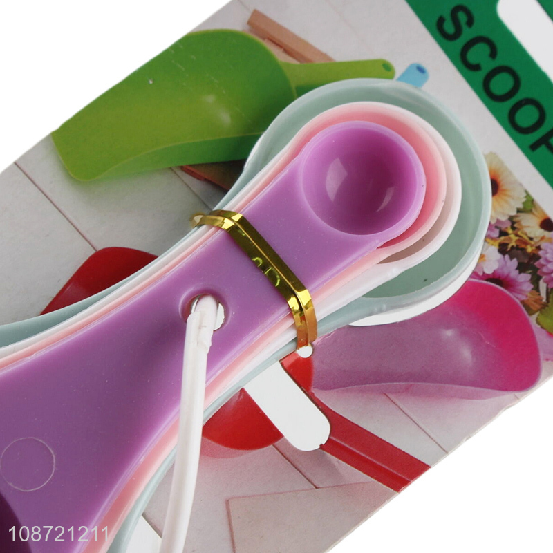 New products 4pcs plastic ice scoop two end measuring spoons set