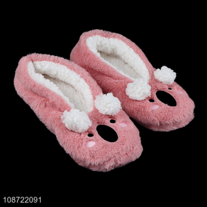 Online wholesale cute anti-slip winter plush house slippers for kids