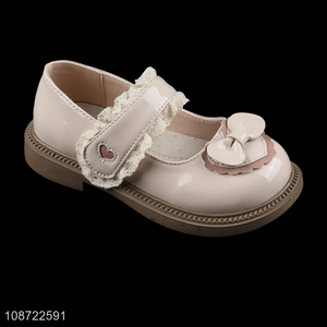 Top selling girls casual shoes princess soft sole leather shoes wholesale