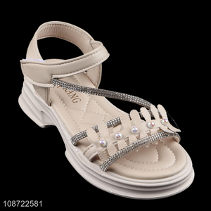 Yiwu market soft bottom beach shoes girls kids casual sandal for summer