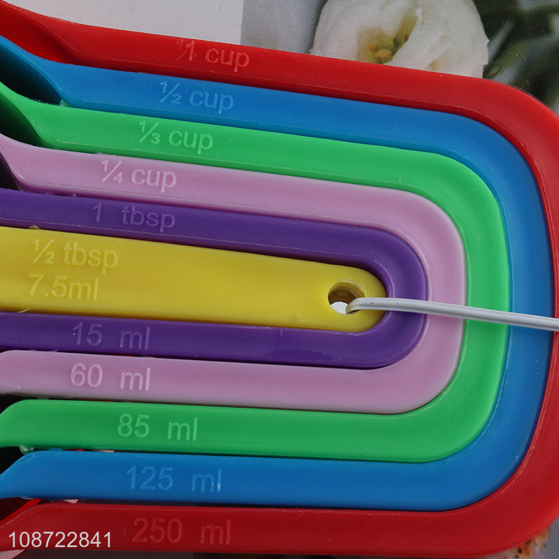 Wholesale 6pcs colorful plastic measuring spoons set for kitchen cooking baking