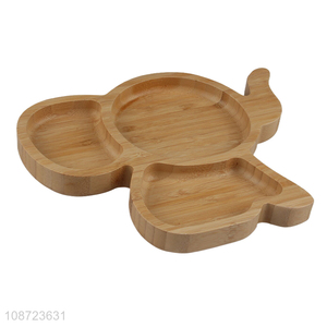 New arrival bamboo elephant shape kids dinnerware <em>plate</em> dish for sale