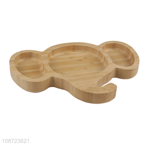 Popular products cartoon elephant shape children bamboo tableware <em>plate</em>