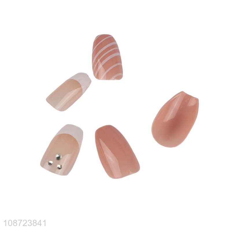 Hot selling full cover press on false nails set with nail glue