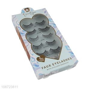 New arrival lightweight faux eyelashes set with eyelash <em>glue</em>