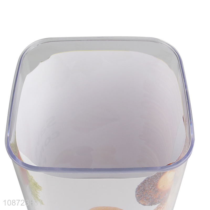 Good quality clear multi-purpose plastic airtight storage jar with bamboo lid