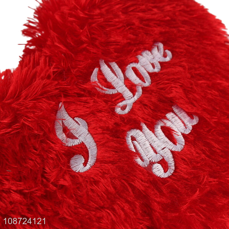 Hot selling plush heart throw pillow fluffy heart back cushion for Valentine