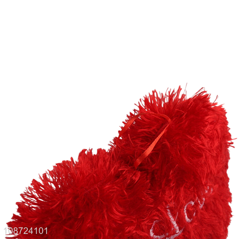 Wholesale soft valentines plush heart pillow fluffy heart cushion for home decor