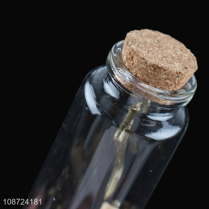 Popular product clear mini glass drift bottle glass jars with cork stoppers