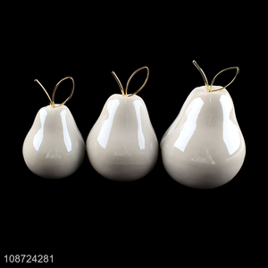 Good quality home office tabletop <em>decoration</em> ceramic pear shape ornaments for sale
