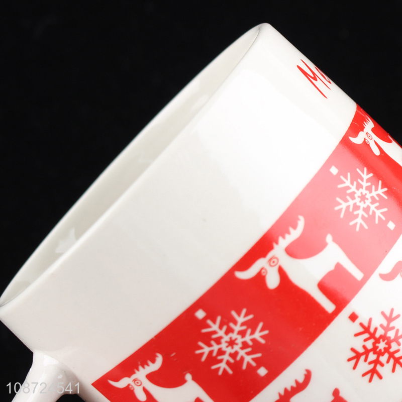 Good quality Christmas ceramic coffee mug porcelain mug with handle