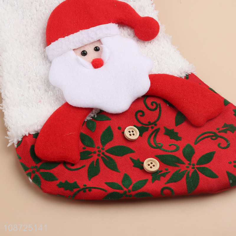 Hot selling santa claus christmas stocking candy bag for xmas tree