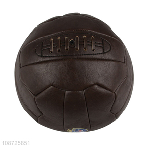 Wholesale inflatable official size retro pu leather soccer ball for teens adults