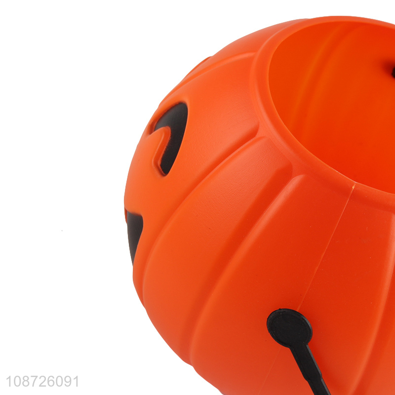 Good quality portable plastic pumpkin bucket trick or treat bucket with handle