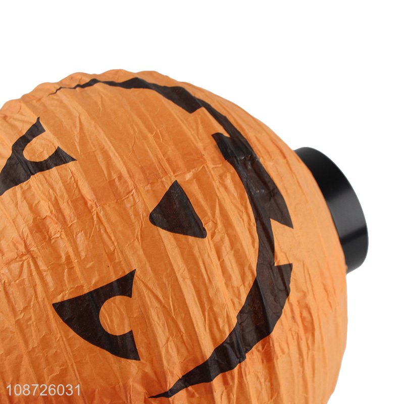 Good quality battery operated led light paper pumpkin lantern for Halloween decor