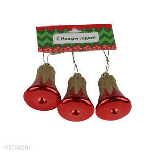 Good price 3pcs xmas tree hanging ornaments bells set for christmas