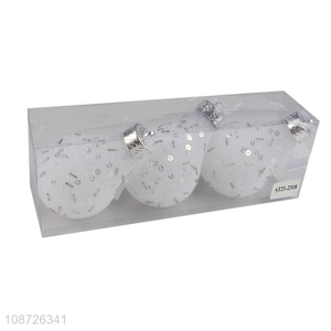 Most popular 3pcs white christmas tree decoration christmas ball for sale