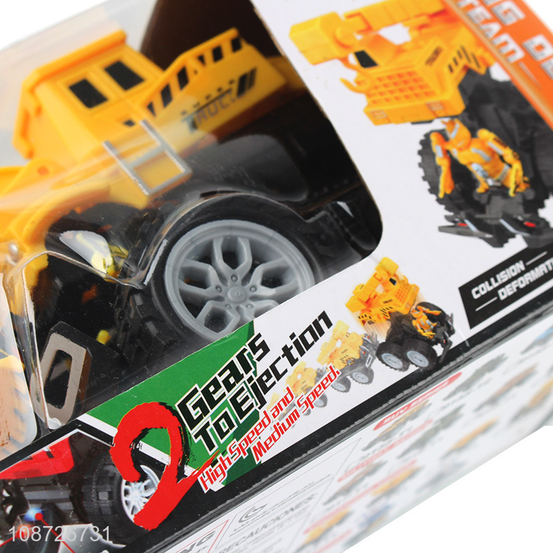 New product engineering deformed truck toy with sound & light for kids boys