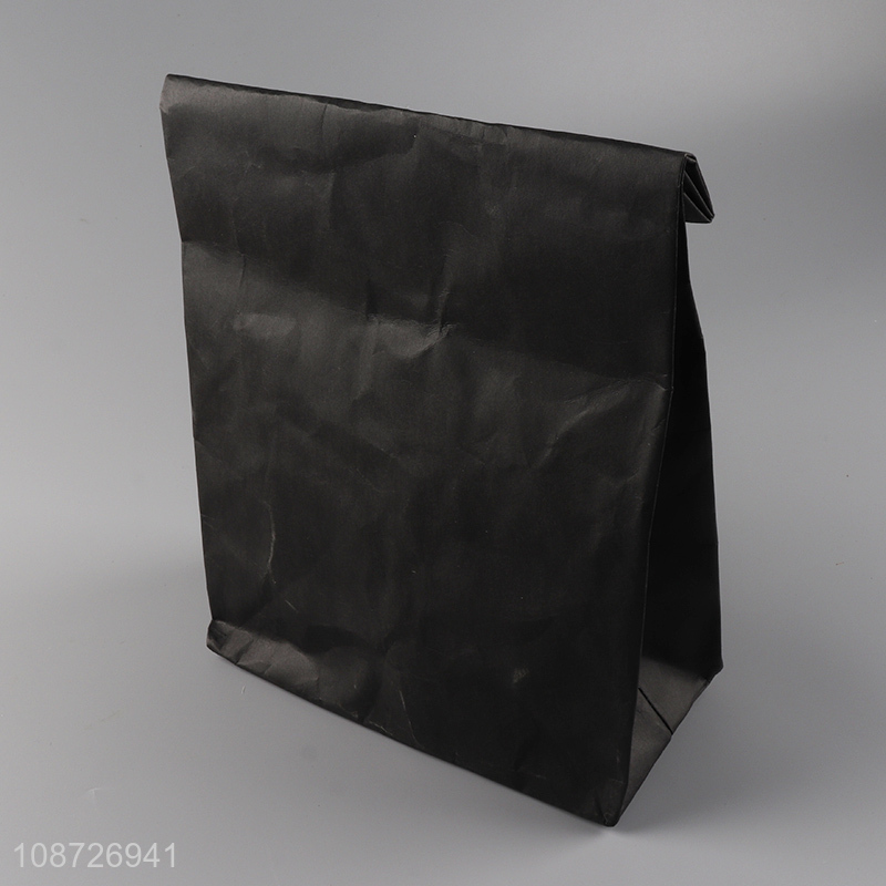 Custom logo portable washable reusable kraft paper insulated lunch storage bag