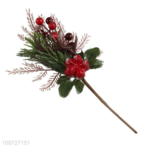 Yiwu market artificial red berry stems artificial Christmas tree picks
