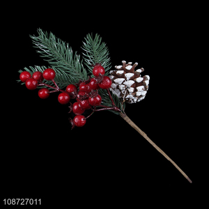 High quality artificial Christmas tree picks artificial floral pinecone branches