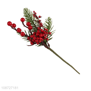 Wholesale artificial Christmas tree picks artificial red berry stems picks