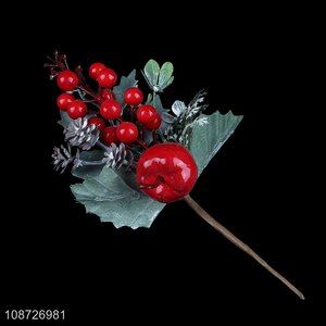 Hot selling artificial red berry stems artificial Christmas tree picks