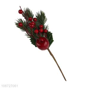 Factory price artificial Christmas branch artificial pine picks with red berries