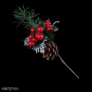 Good quality holiday decoration artificial Christmas picks with red fruit