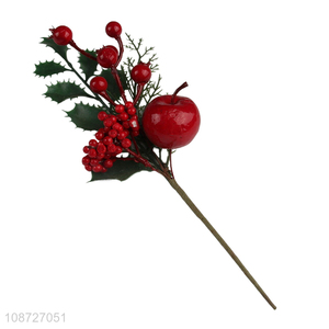 China products artificial Christmas red berry stems fake Christmas tree picks