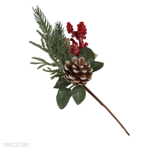 China imports artificial Christmas picks artificial red berry picks stems